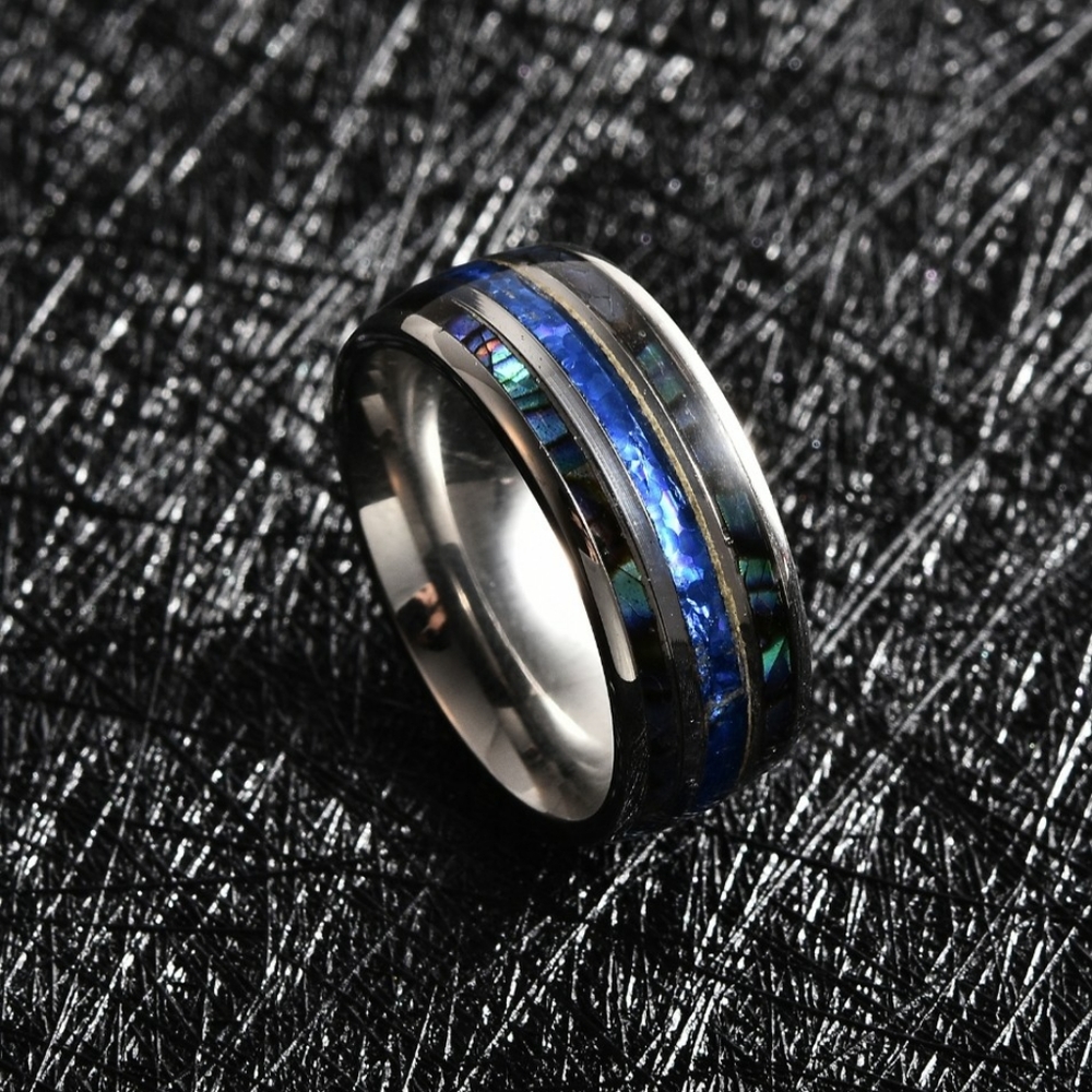 NWT Abalone Shell & Opal Band Ring 6